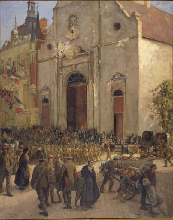Entry of NZ troops into Solesmes, 1919
George Butler. Jenny Haworth, 11:05