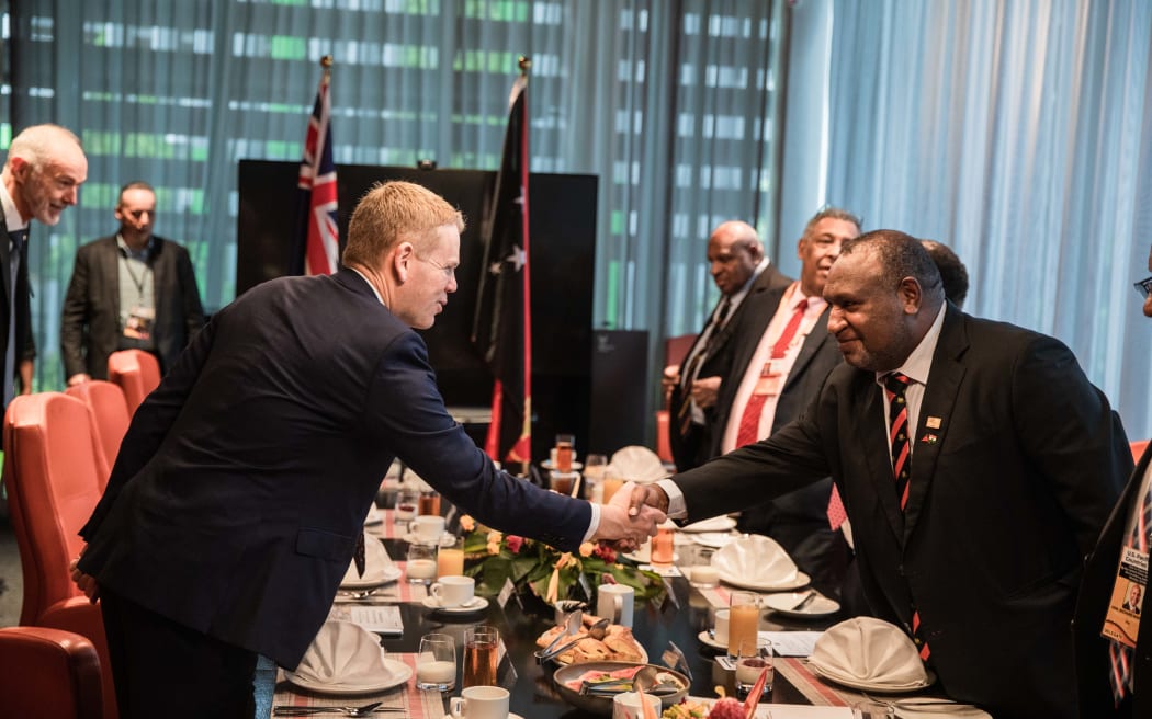 Chris Hipkins and James Marape