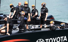 Emirates Team New Zealand head out for racing on Day 4 of the America's Cup presented by Prada. Auckland, New Zealand, Sunday the 14th of March 2021. Â© Copyright photo: Chris Cameron / www.photosport.nz