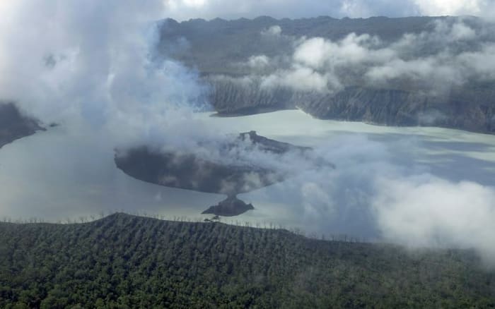 An aerial photo of Manaro Voui volcano on 25 September.