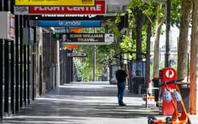 An empty street in Adelaide during day one of total lockdown across the state on November 18, 2020.