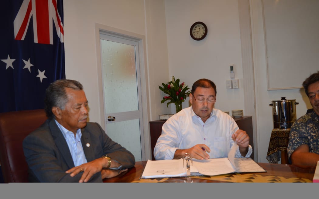 Cook Islands Prime Minister Henry Puna and Finance Minister Mark Brown