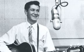 Peter Posa at Eldred Stebbing's Saratoga Avenue recording studio, early 1960s