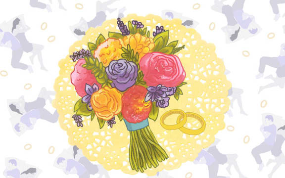 An illustration of a bouquet of flowers.