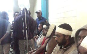 Injured students in Goroka Hospital, Papua New Guinea, 14 June 2016