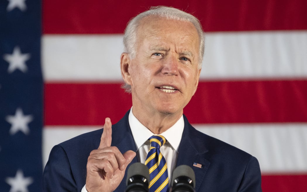 Democratic presidential candidate Joe Biden speaks about reopening the country during a speech in Darby, Pennsylvania, on June 17, 2020.