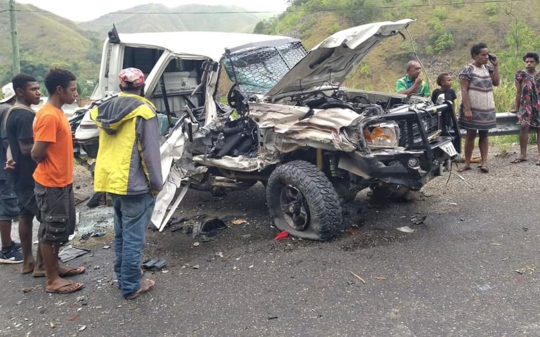 The scene of the crash in Bulolo district