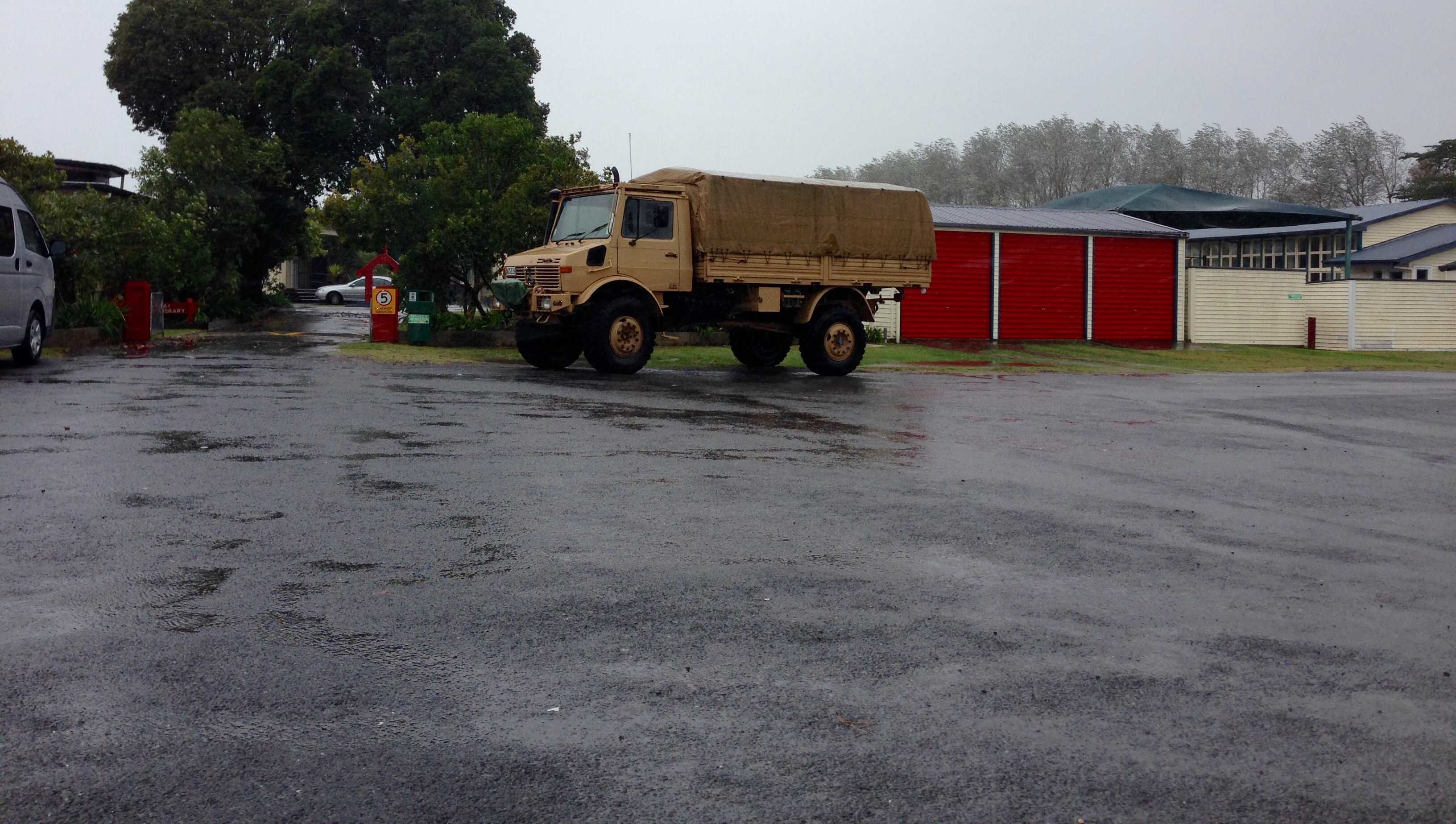 Army has arrived outside the Tolaga Bay Primary School.