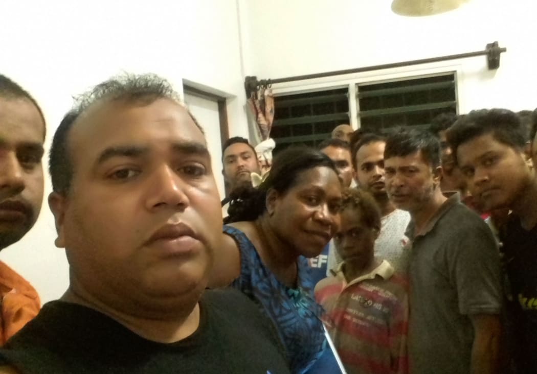 Shahin Khan (front in black tshirt) with the group