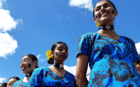 Epsom Girls Grammar's Fijian dance troupe prepare to perform at Polyfest