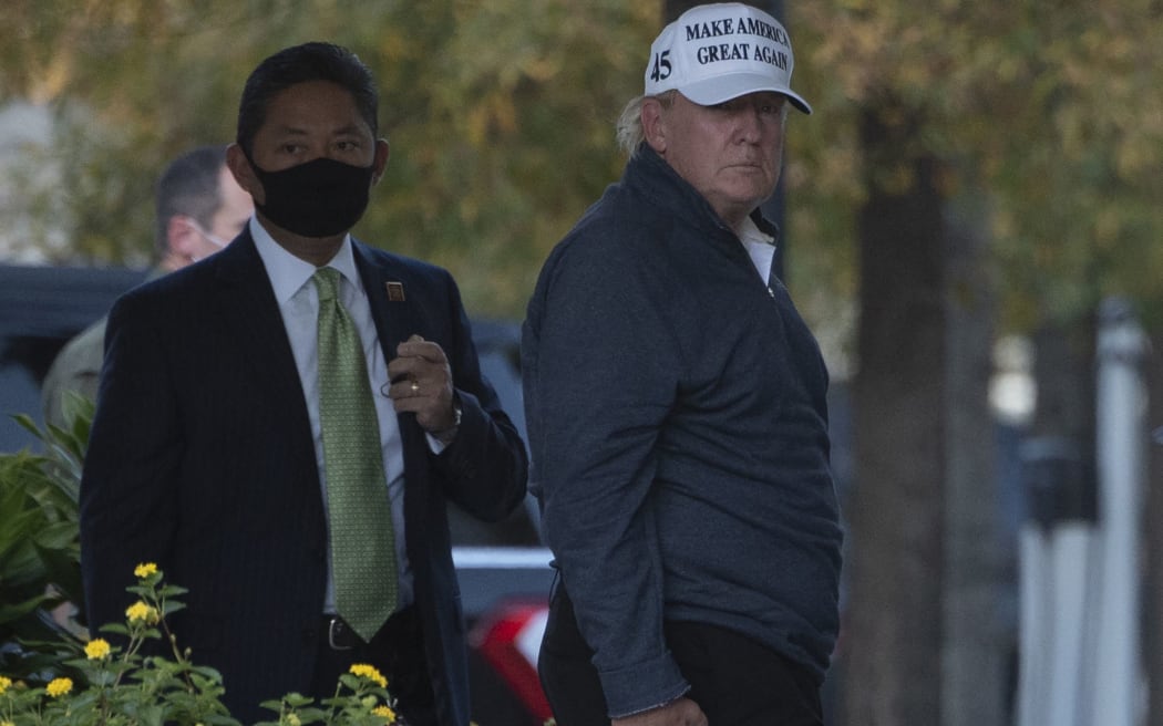 President Donald Trump returns to the White House from playing golf in Washington, DC.