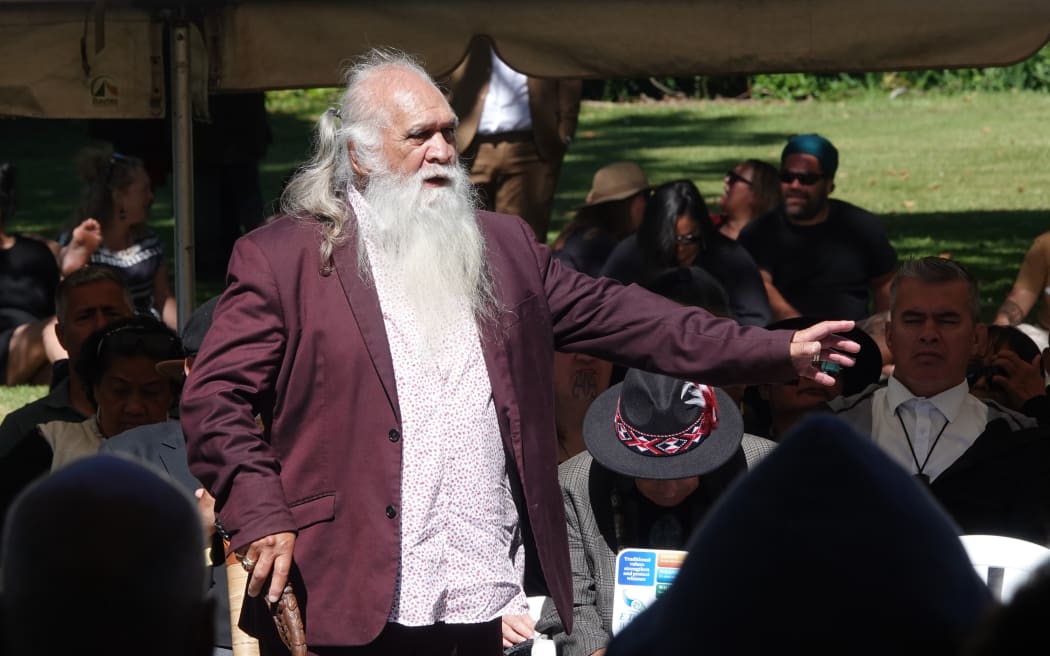 Noted Ngāpuhi academic Hone Sadler addresses the Waitangi Tribunal.