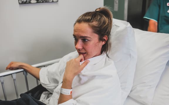 Para-climber Rachel Maia in hospital pre-surgery