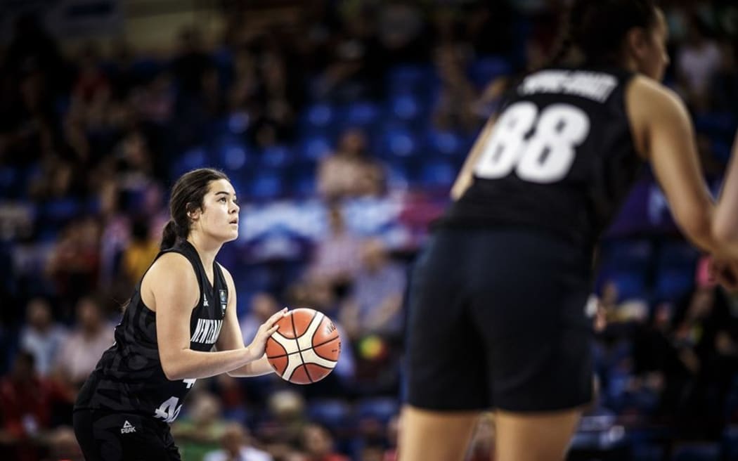 Charlisse Leger-Walker of New Zealand in action against China on 29 July 2018.
FIBA U17 Women's Basketball World Cup in Belarus.