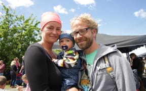 Sarah, baby Kenoah and Tom Herrmann, from Germany, are not leaving Kaikoura yet.