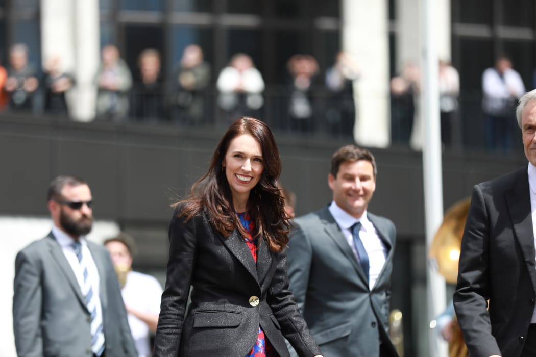 Newly sworn-in Prime Minister Jacinda Ardern arrives at Parliament.