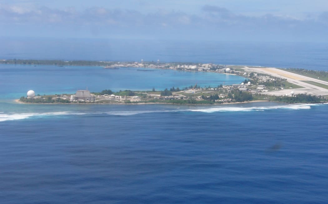 The US Army Garrison-Kwajalein Atoll, pictured in this aerial photo, will host the first in-person negotiating session June 14-15 between the United States and the Marshall Islands concerning provisions of the Compact of Free Association