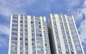 The Burnham residential tower block is seen on the Chalcots Estate in north London, where five of the residential towers have been identified as having combustible cladding.