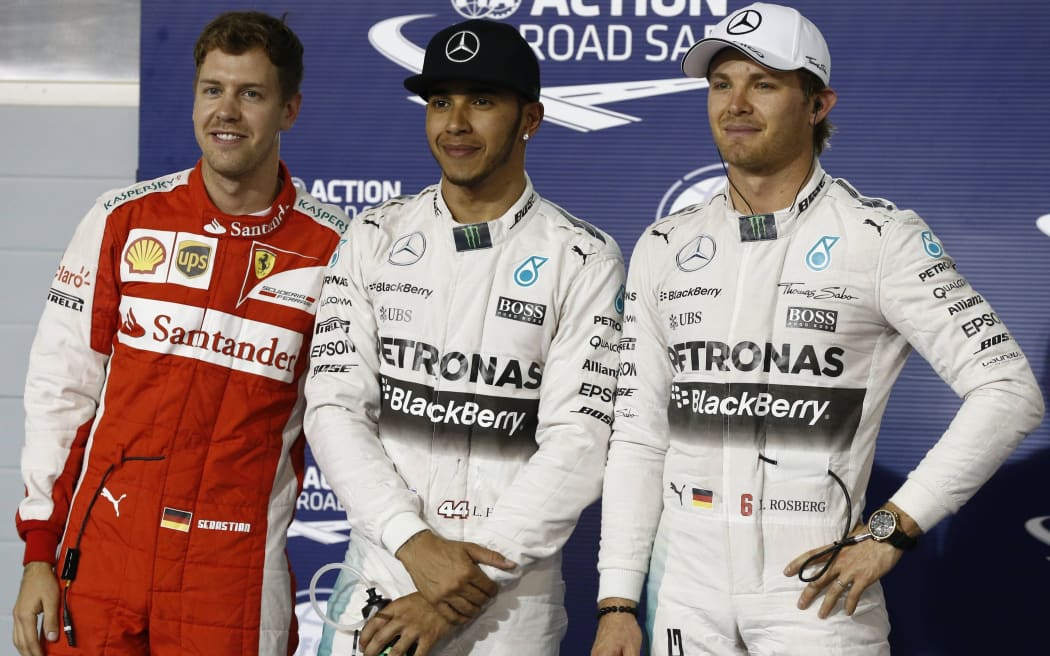Sebastian Vettel, Lewis Hamilton and Nico Rosberg.