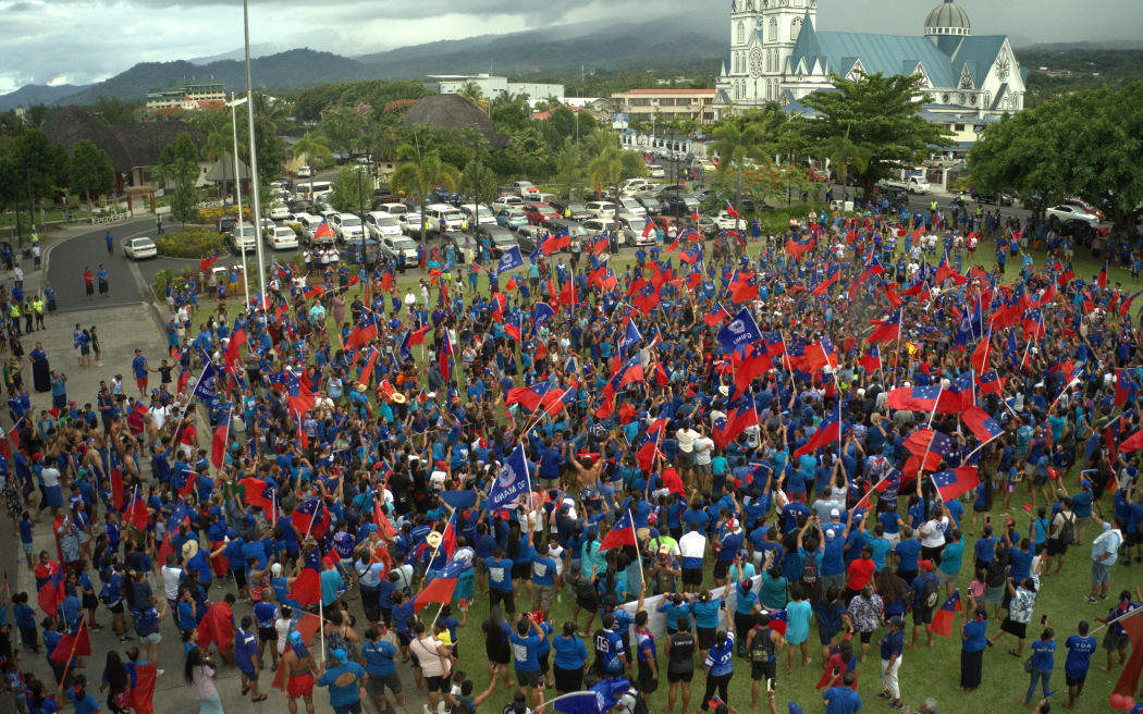 Toa Samoa supporters rally for their national rugby league team.