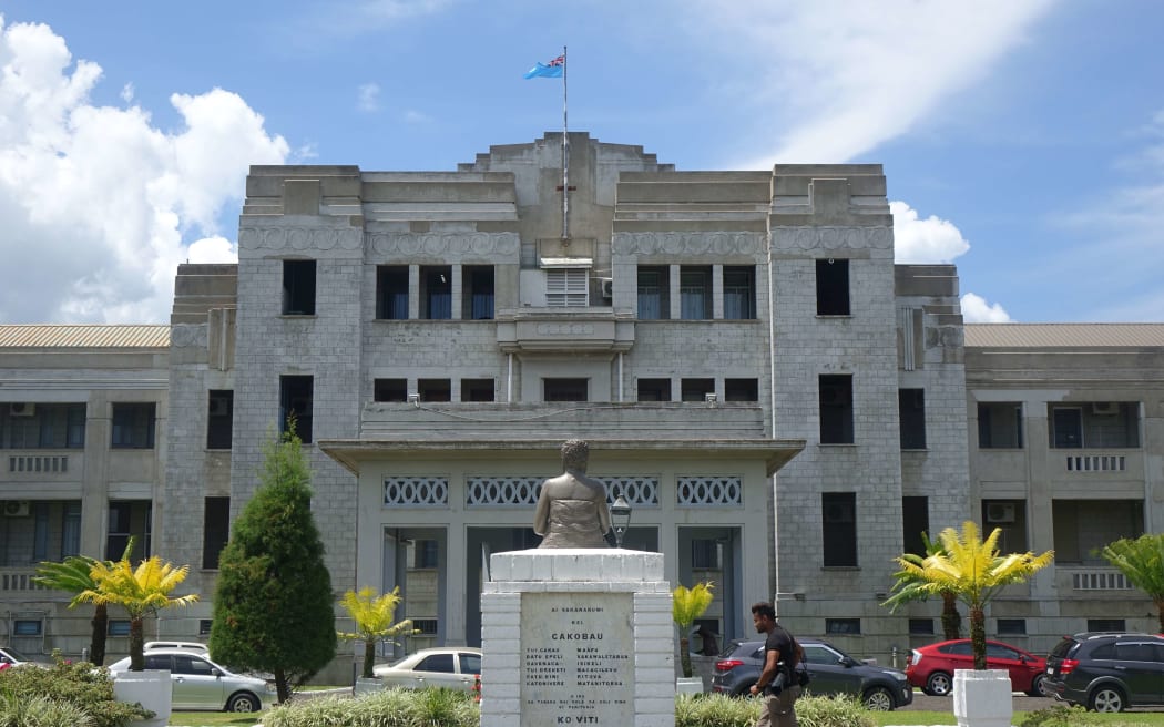 The front of Fiji's parliament buildings in Suva.