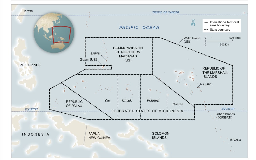 The freely associated states stretch across an ocean area in the north Pacific that is larger than the continental United States and are seen by Washington as a key strategic asset.
