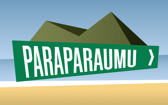 "Paraparaumu" in the style of iconic New Zealand road sign.