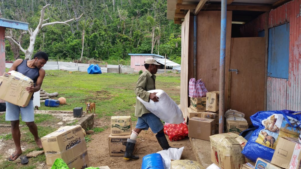 Groceries arrive at the general store at Koro Island in Fiji. But many people can't even afford them