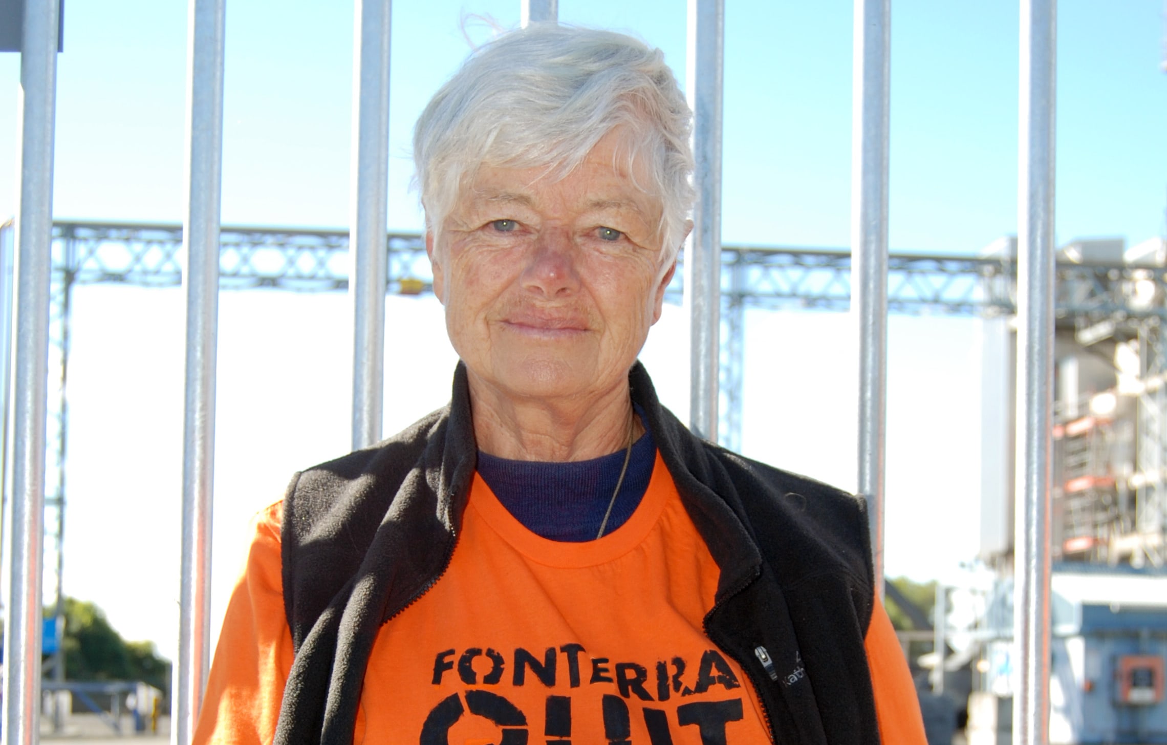 Former Green Party co-leader Jeanette Fitzsimons at the Fonterra protest.