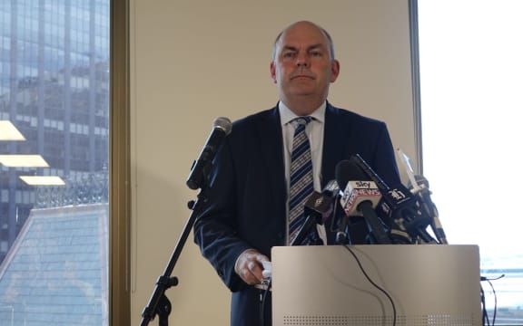 Steven Joyce announcing the change to the SkyCity deal in Auckland.
