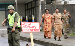 Suva roadblocks after 2006 Fiji military coup