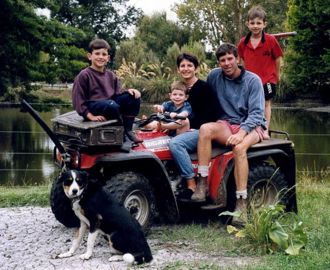Steve Wyn-Harris with his wife Jane and when at home, sons Jason, Hugh and Matt on their Hawkes Bay farm