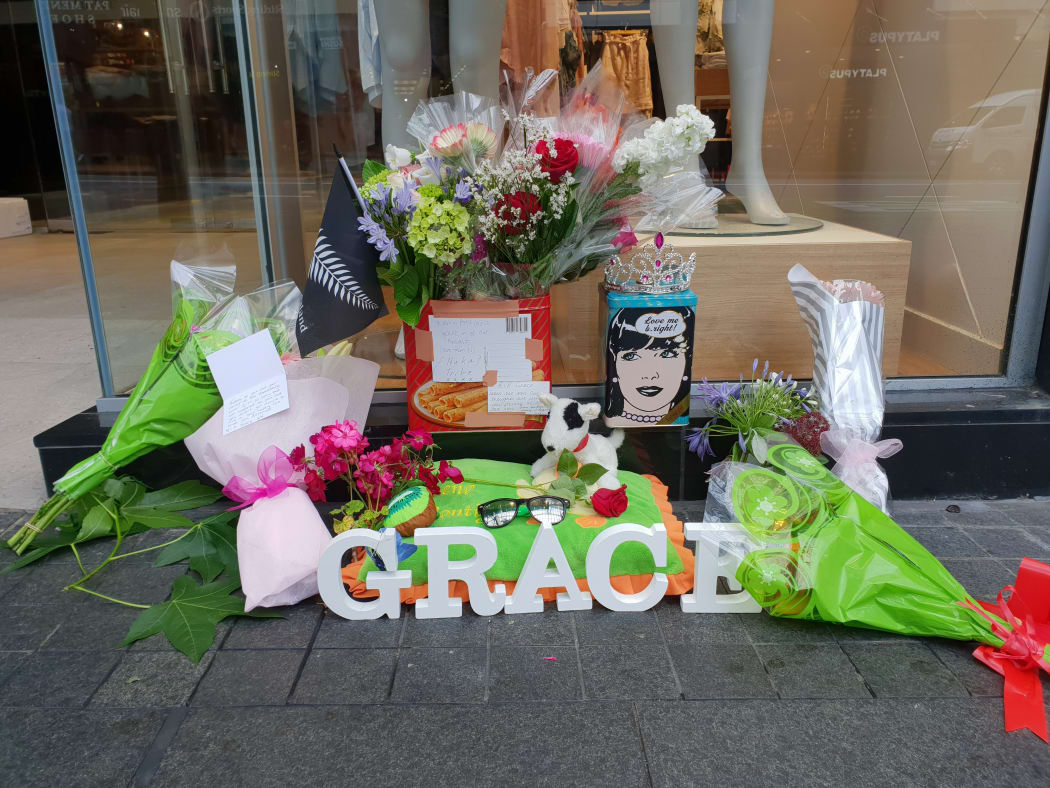 Flowers laid outside CityLife Hotel where Grace was last seen alive on 1 December.