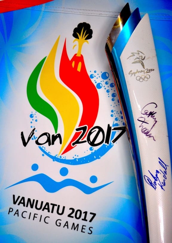 The Olympic torch from Sydney 2000 being auctioned in support of Team Vanuatu.