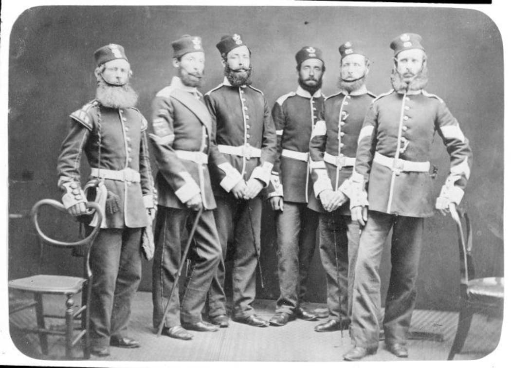 Soldiers of the Light Infantry Company, 65th Regiment Ref: 1/2-025608-F. Alexander Turnbull Library, Wellington, New Zealand.