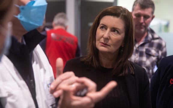 Nelson City Mayor Rachel Reese meets with Civil Defence during the response to major flooding in the region