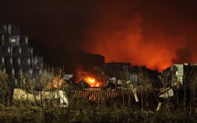 The fires were still burning in Tianjin two days later
