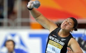 Valerie Adams competing at the 2010 World Indoor Championships.