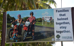Public safety campaign sign in Cook Islands