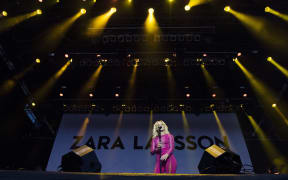Zara Larsson performs at Bravalla festival.