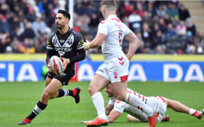 Shaun Johnson on the move during the first test loss to England.