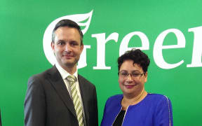 New Green Party co-leadership team James Shaw and Metiria Turei on 31 May 2015.