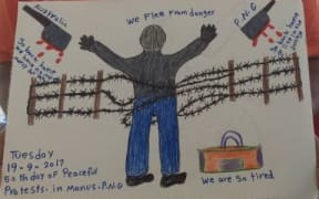 A detainee's picture marking the 50th day of protest action.