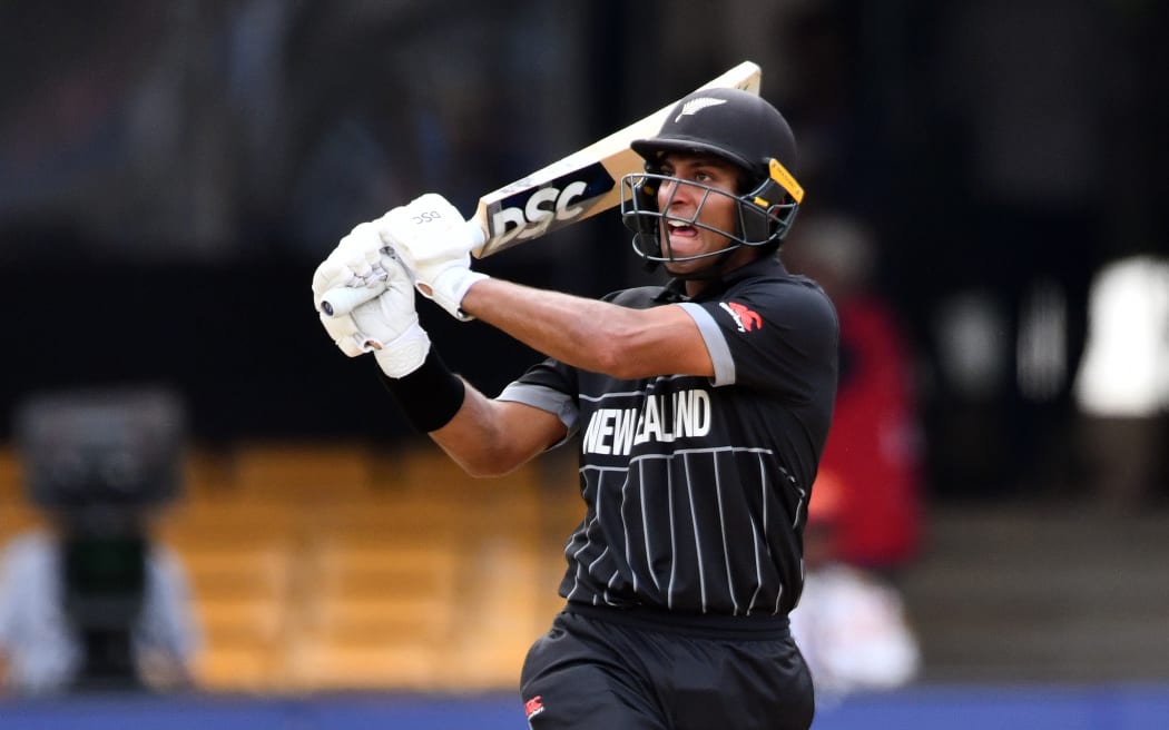 New Zealand's Rachin Ravindra in action against Pakistan at the 2023 Cricket World Cup.