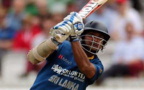 Kumar Sangakkara bats for Sri Lanka.