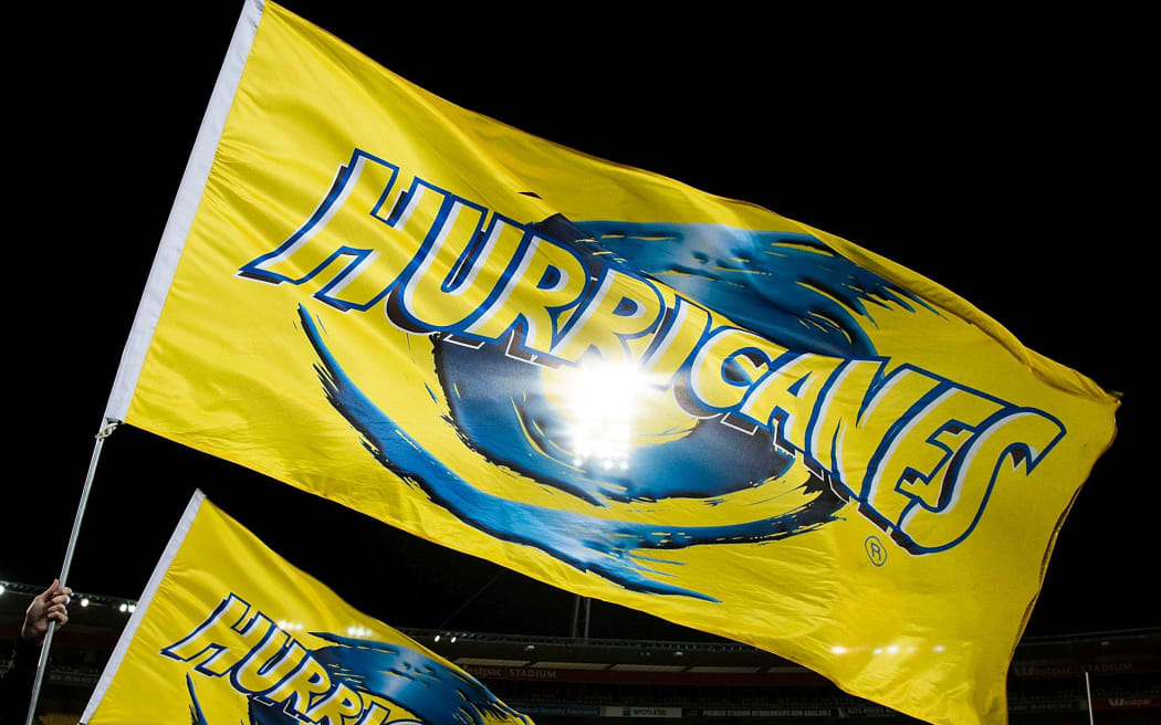 Hurricanes flags during the Hurricanes vs Reds Super Rugby  match at the Westpac Stadium in Wellington