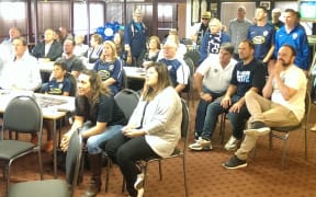 Auckland City fans watching the team at the club's headquarters at Kiwitea St.