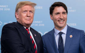 US President Donald Trump and Canadian Prime Minister Justin Trudeau during a meeting in June.