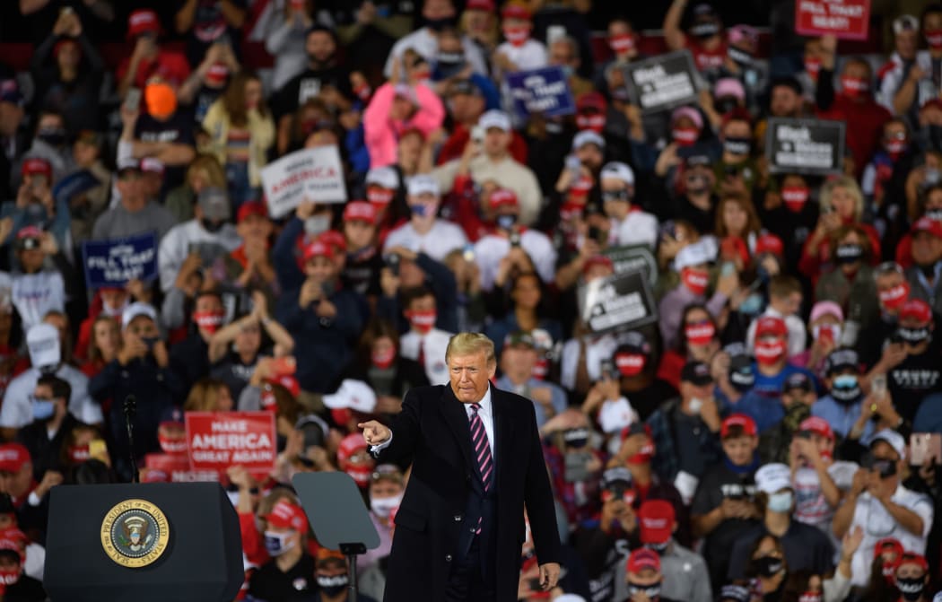 President Donald Trump speaks at a campaign rally at Atlantic Aviation on September 22, 2020, Pennsylvania.