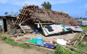 Damages to South Pentecost villages in the aftermath of Cyclone Lola.